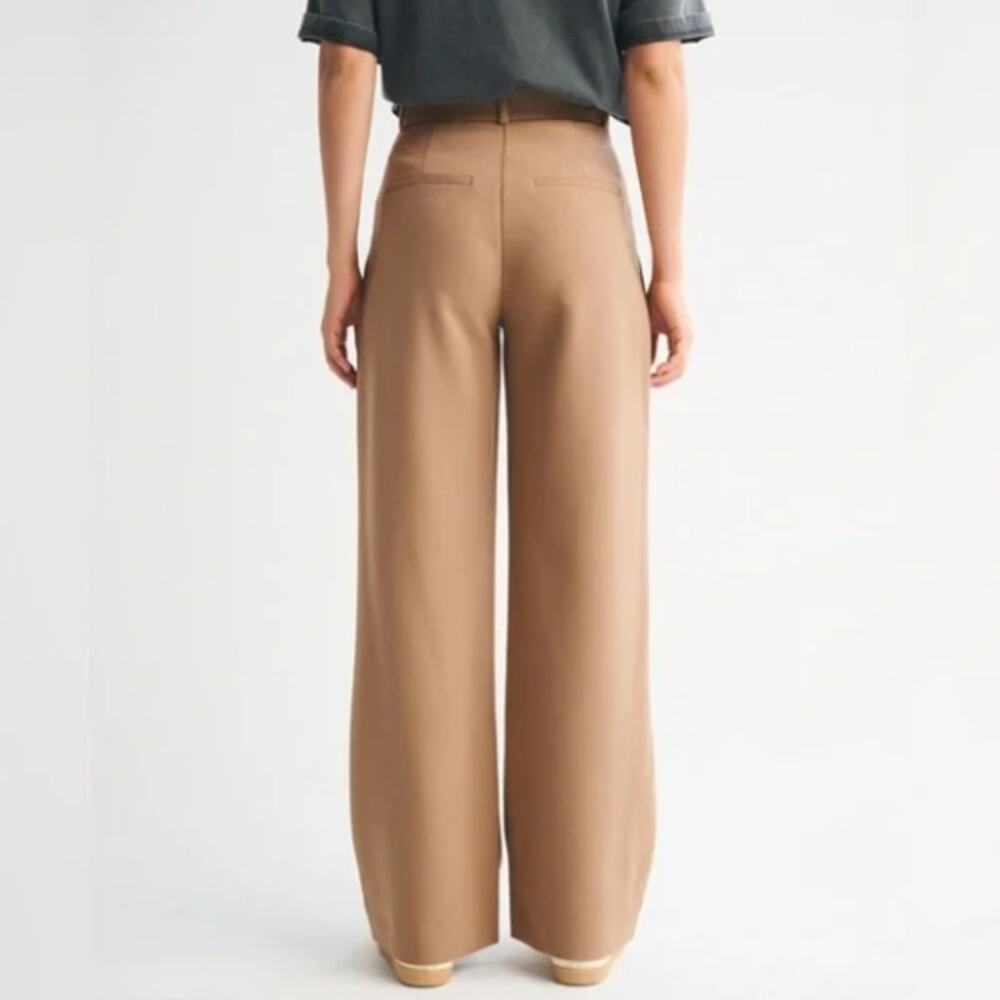 ABERCROMBIE & FITCH Sloane Tailored Pant Tan Wide Leg Sz 28/6S NWT $90 {GG29} - Picture 5 of 11